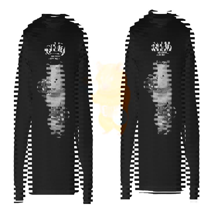 ハムスター 筋トレ ダンベル付き フィットネスジム 長袖Tシャツ ギフトのアイデア