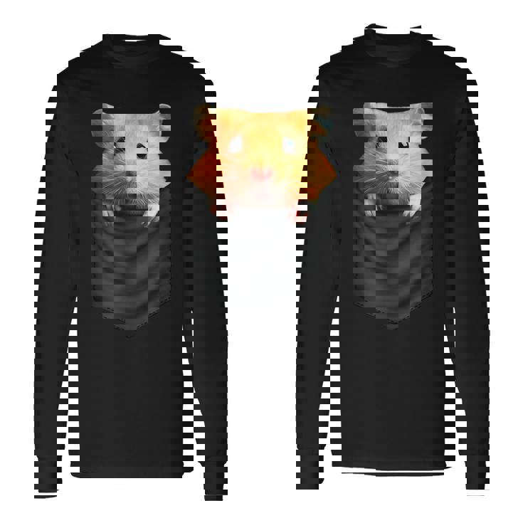 ハムスター 面白いtシャツ ポケット かわいい メンズ 子供 おもしろ 服 雑貨 グッズ ネタ ゆるキャラ 長袖Tシャツ