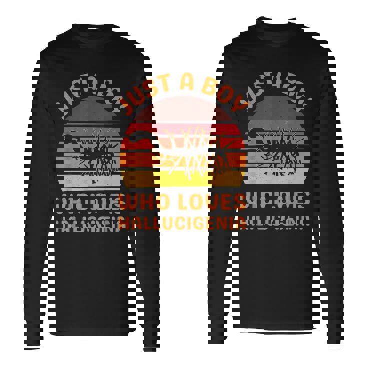 ハルキゲニアの化石絶滅虫が大好きなただの少年 長袖Tシャツ