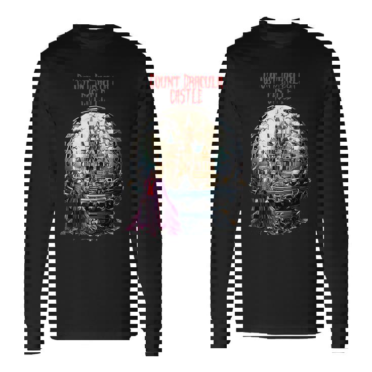ハロウィン ナイト カウント ドラキュラ城 長袖Tシャツ