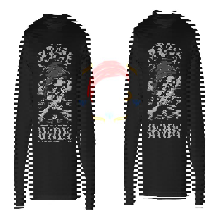 ハロウィン 怖い海賊 スカル・クロスボーン 海賊おじいちゃん 長袖Tシャツ