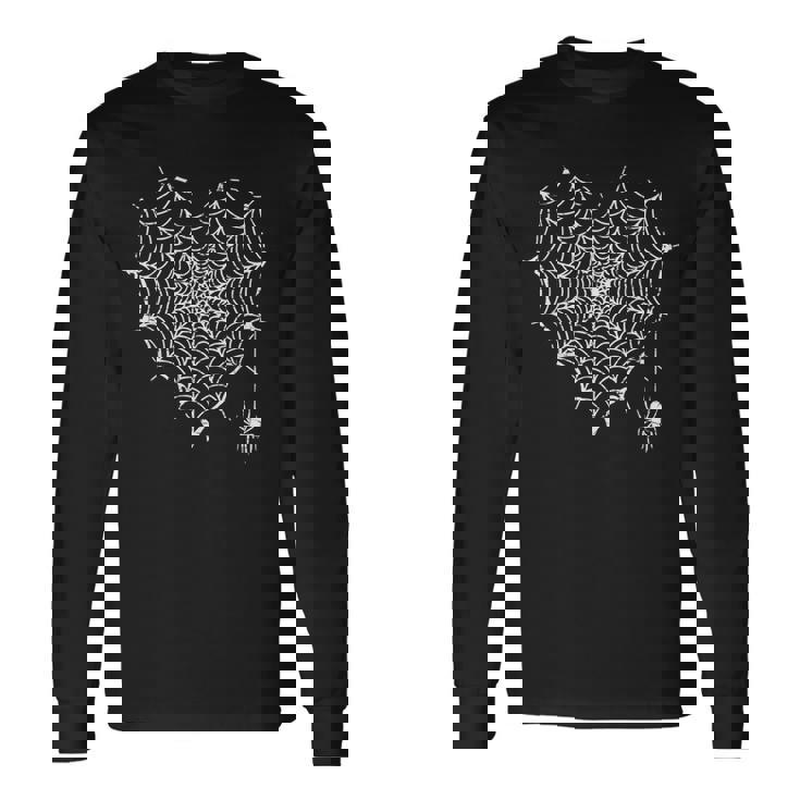 ハロウィンパーティー 不気味な蜘蛛の巣 ハートtシャツ トリックオアトリート 長袖Tシャツ