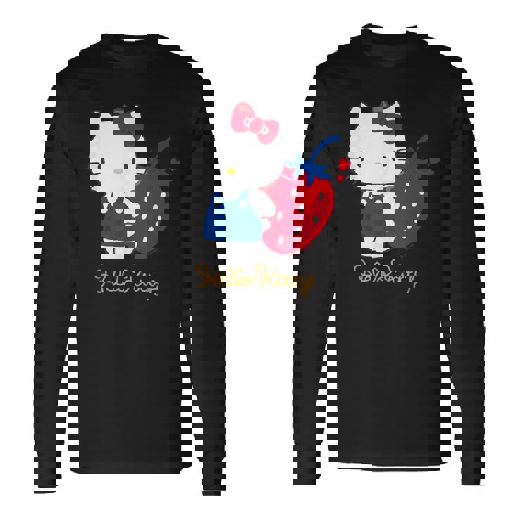ハローキティ いちご ダークカラー 長袖Tシャツ