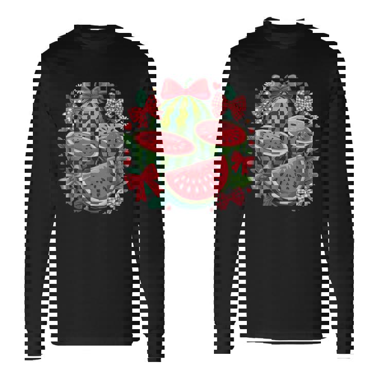 ハローサマー 2025 ガールズ スイカ おもしろバケーション キッズ 長袖Tシャツ