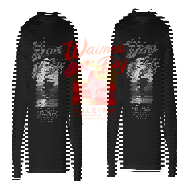 ハワイ ワイメア ベイ サーフィン ヴィンテージ ハワイアン 長袖Tシャツ ギフトのアイデア