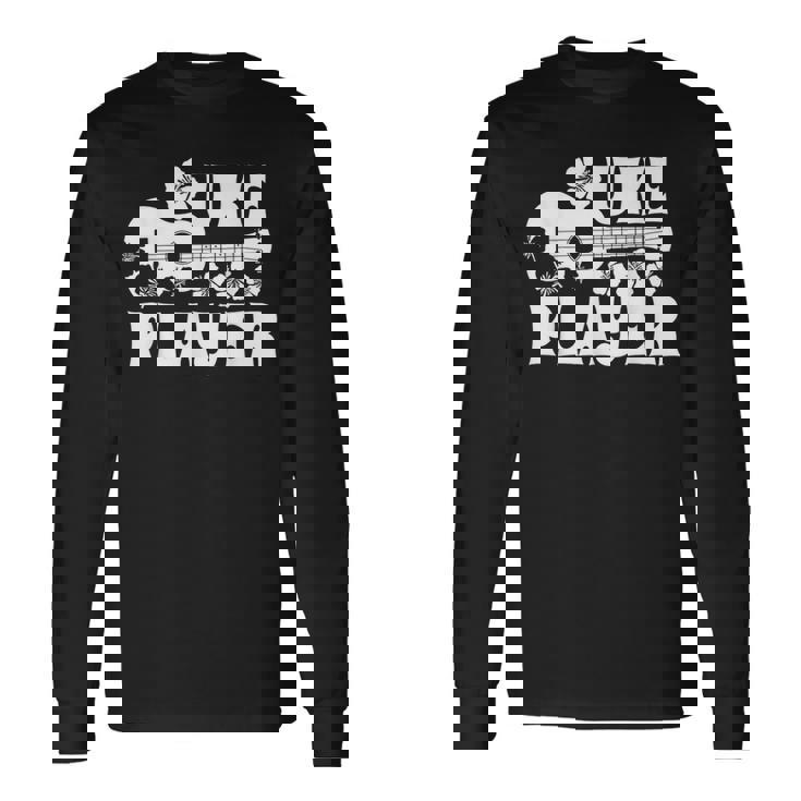 ハワイアン ウクレレ ウケ プレイヤーフラワー 長袖Tシャツ