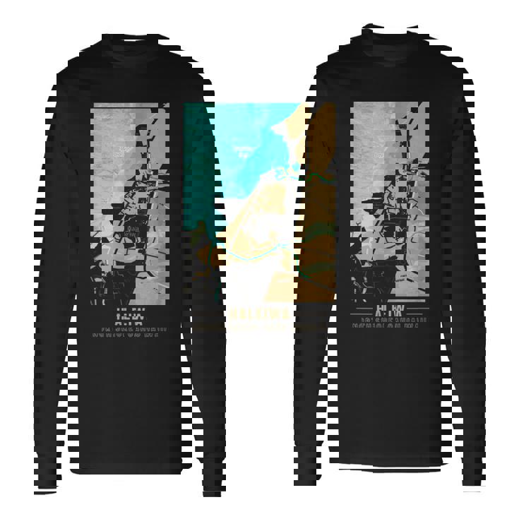 ハワイハレイワ ノースショア オアフ地図 長袖Tシャツ