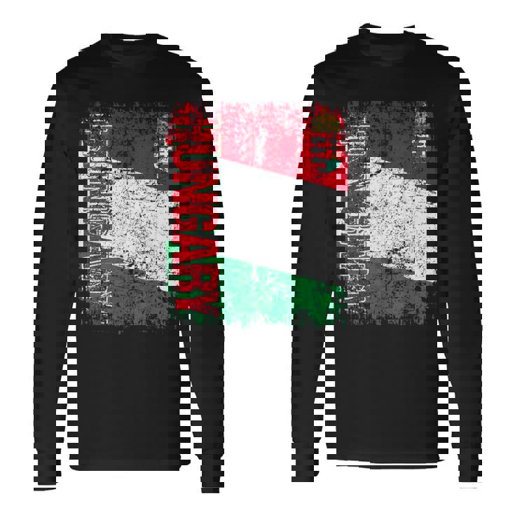 ハンガリー 旗 大 国旗 メンズ レディース キッズ ハンガリー 長袖Tシャツ