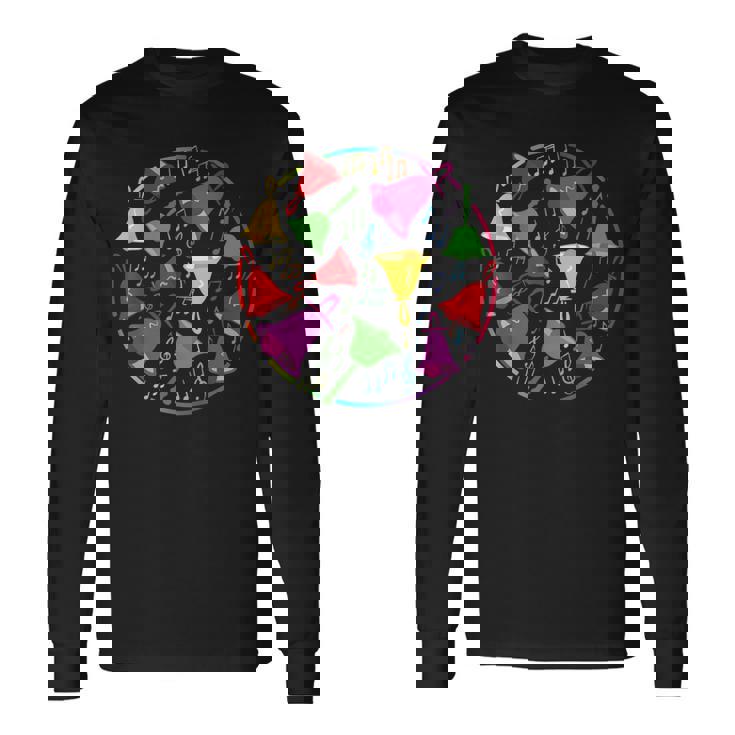 ハンドベルの色 長袖Tシャツ ギフトのアイデア