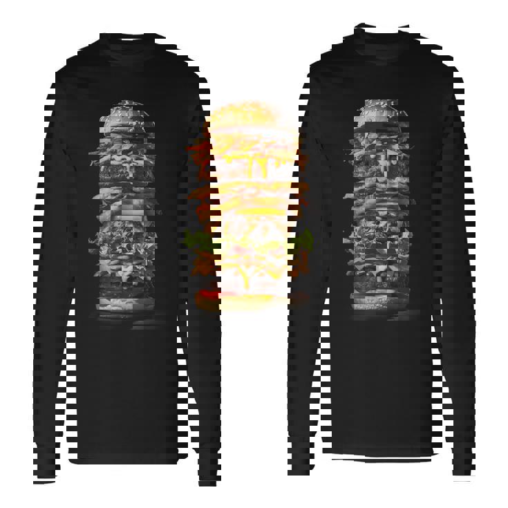 ハンバーガー チーズバーガー ファーストフード愛好家 食通 ギフト 長袖Tシャツ