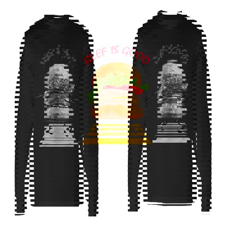 ハンバーガー 横断歩道 長袖Tシャツ