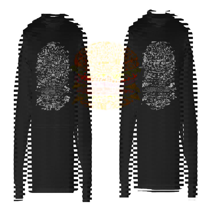 ハンバーガーの面白い食べ物のデザイン。 長袖Tシャツ