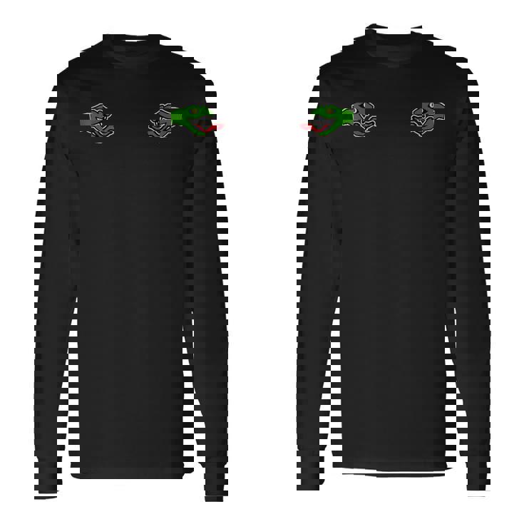 ハートと蛇 巳年 パンク ロカビリー スーベニア スカジャン風 東洋 人間 ハングリーであれ、愚かであれ。 長袖Tシャツ