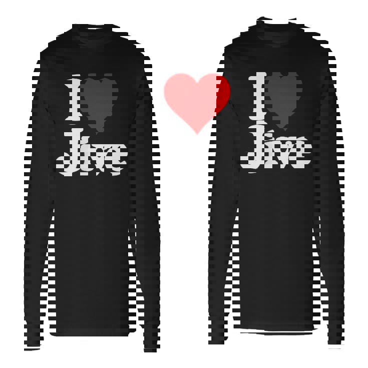 ハートジャイブジャズダンスミュージックが大好き 長袖Tシャツ