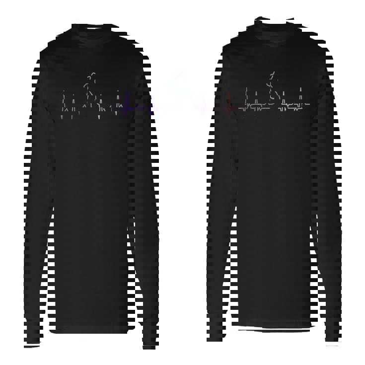 ハートビート うさぎ好き ウサギ好き 兎好き 心電図うさぎ ウサギの飼い主 おもしろ 可愛い うさぎ ウサギ 兎 長袖Tシャツ