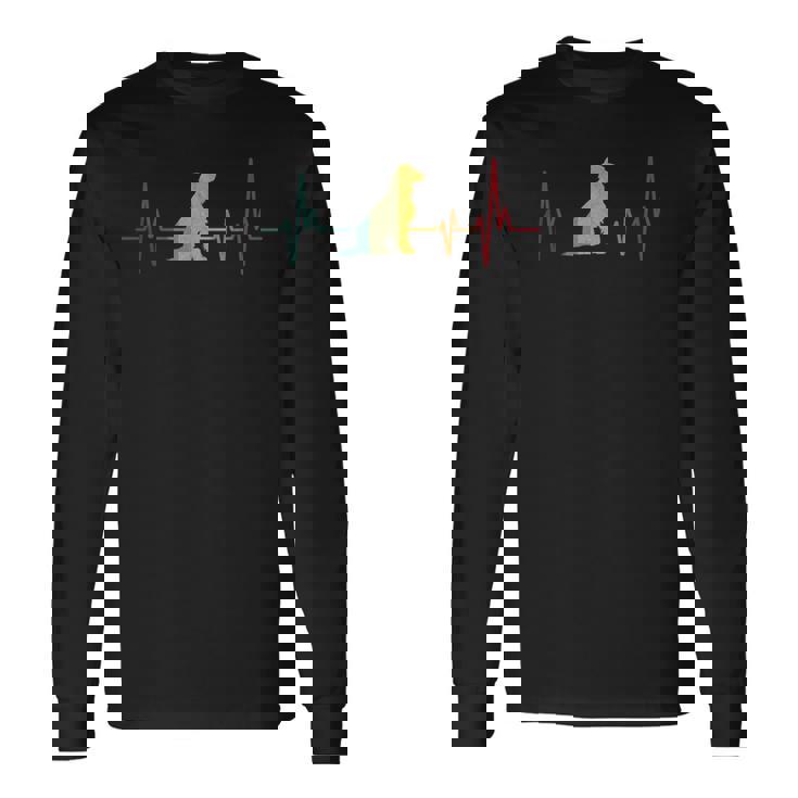 ハートビート デザイン アメリカン コッカー スパニエル犬 長袖Tシャツ