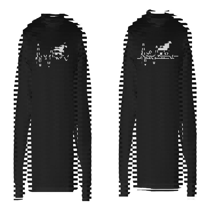 ハートビート、馬、馬好き、ライダー、贈り物、馬が大好き 長袖Tシャツ