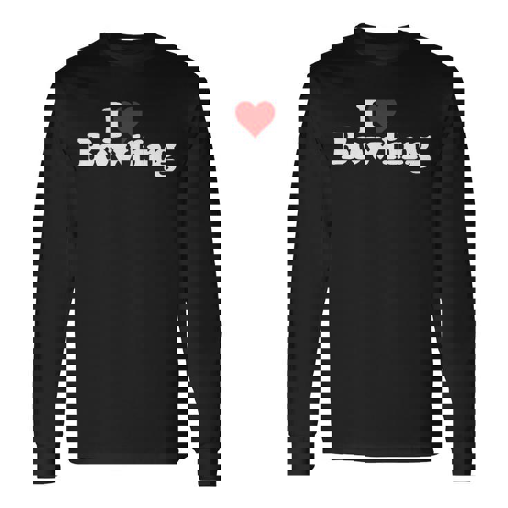 ハートボウリングが大好き 長袖Tシャツ