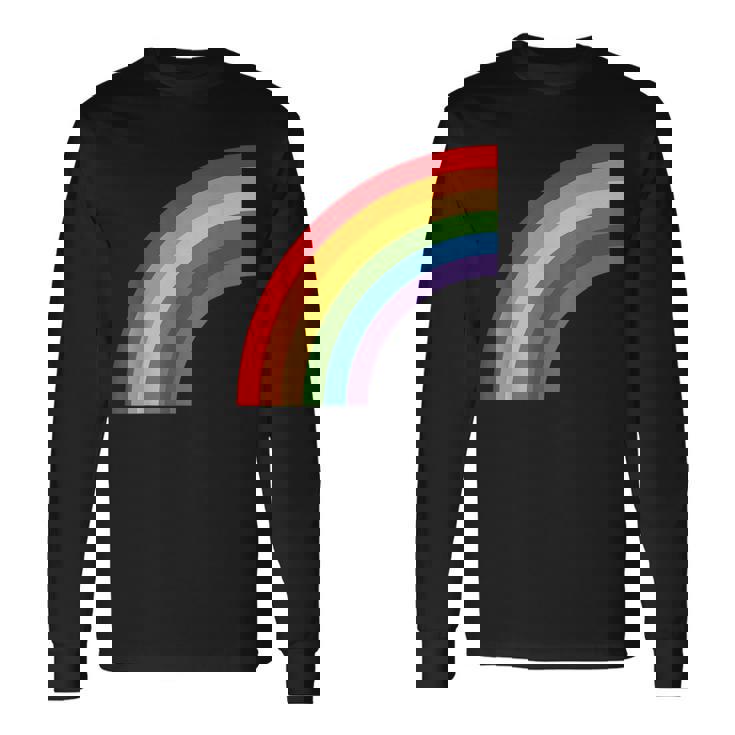 ハーフレインボー Roygbiv カラフルラッキーレインボー 長袖Tシャツ