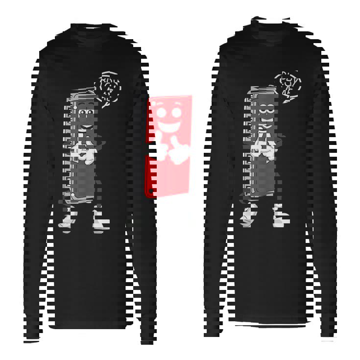 ハーモニカプレーヤー フレンチハープ ブルース ミュージシャン 長袖Tシャツ