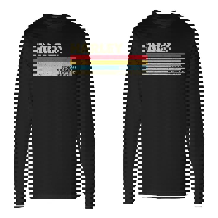 ハーレー 名前入り レトロ ヴィンテージ 70年代 80年代 90年代 誕生日 長袖Tシャツ