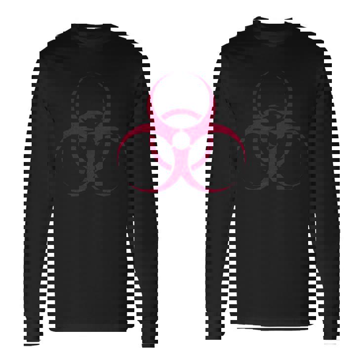 バイオハザードシンボル 生物学的ハザード警告標識 長袖Tシャツ