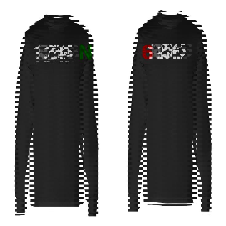 バイクギアシフト 1N23456 バイク バイカー ツアー 長袖Tシャツ