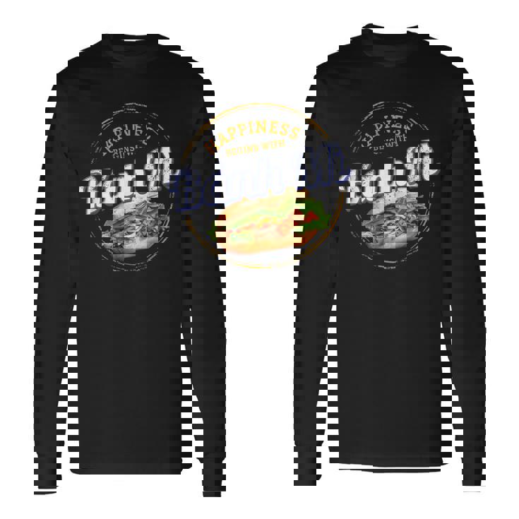 バインミー 屋台の食べ物 バゲット ヴィンテージ ベトナム レトロ お土産 長袖Tシャツ