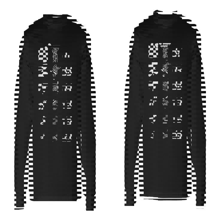 バスケがすき 視力検査 バスケ バスケ部 バスケットボール部 バスケ好き おもしろ バスケットボール 長袖Tシャツ ギフトのアイデア