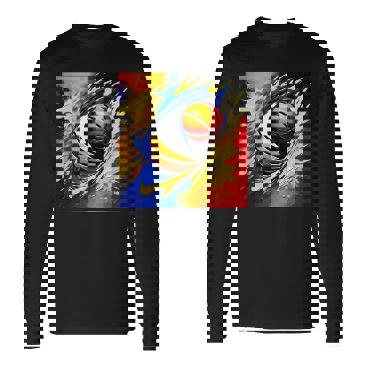 バスケットボール チーム スポーツ カラフル ボール バスケットボール愛好家 長袖Tシャツ