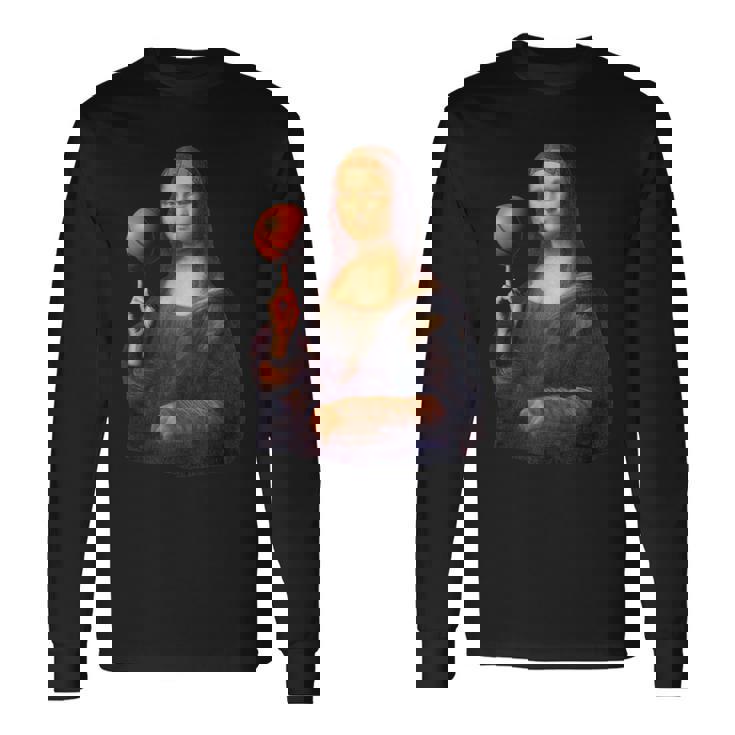 バスケットボール バスケ 面白tシャツ モナリザ おもしろ ネタ 服 おもしろグッズ バスケ部 長袖Tシャツ