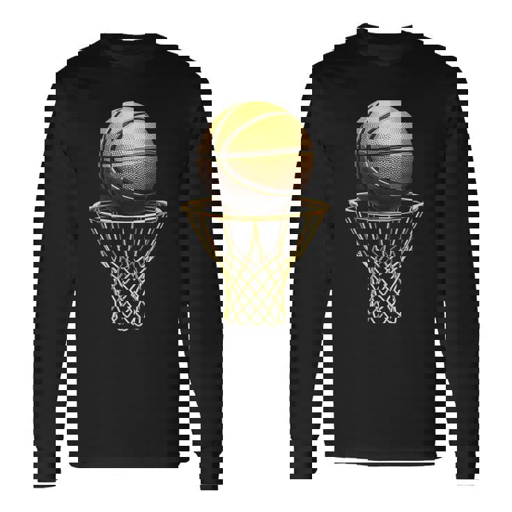 バスケットボール選手 クールトロフィー スポーツ愛好家 試合日 Bボール 長袖Tシャツ