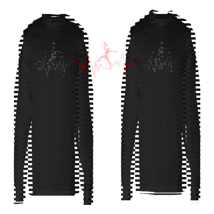 バスケットボール選手のためのバスケットボールハートビートストリートボール 長袖Tシャツ