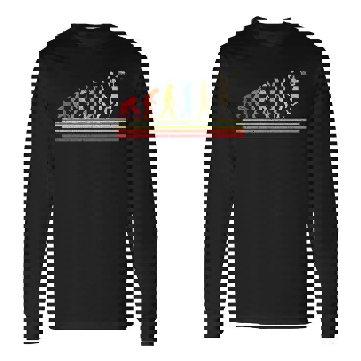 バスケットボール選手のためのレトロなバスケットボールエボリューションダンキング。 長袖Tシャツ