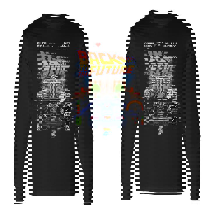 バック・トゥ・ザ・フューチャー 40周年記念ビデオゲームスタイル 長袖Tシャツ