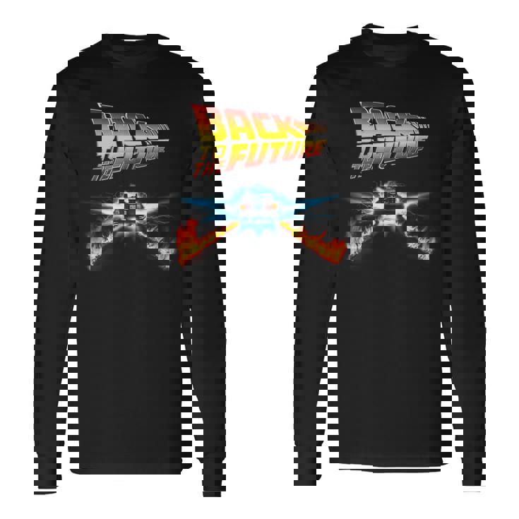 バック・トゥ・ザ・フューチャー デロリアンとロゴ 長袖Tシャツ