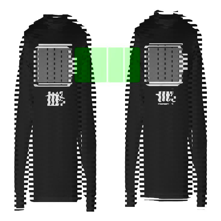 バッテリー 100 シャツ バッテリーフル充電 バッテリー満載 長袖Tシャツ