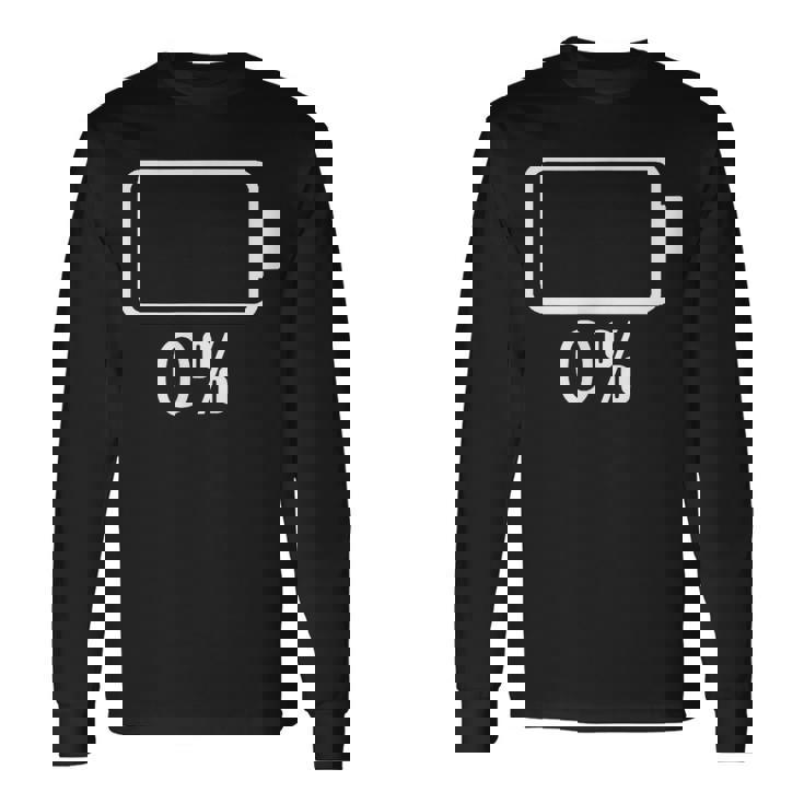 バッテリー0シャツバッテリーハート空充電バッテリー空 長袖Tシャツ