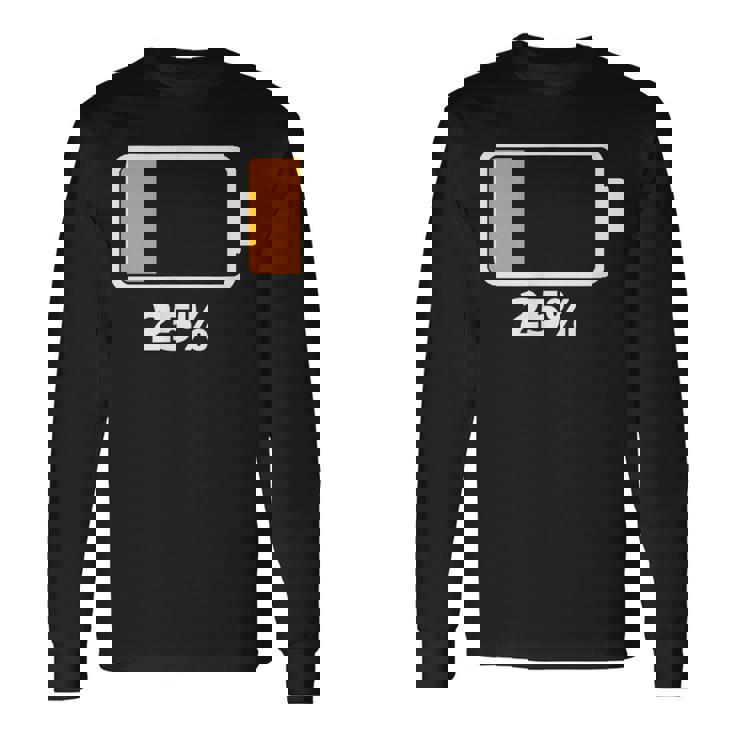 バッテリー25 残り25 バッテリーtシャツバッテリー低 長袖Tシャツ