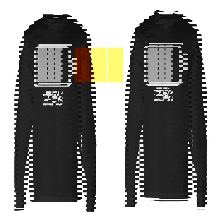 バッテリー75残り75バッテリーフルtシャツバッテリー低 長袖Tシャツ