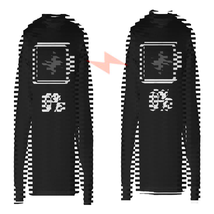 バッテリー充電0 シャツバッテリーデッドシャツバッテリー低 長袖Tシャツ ギフトのアイデア