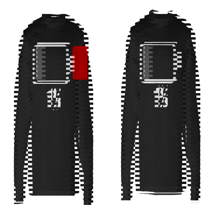 バッテリー残り1バッテリーデッドtシャツバッテリー低下 長袖Tシャツ