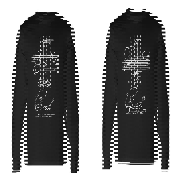 バッハ ミュージカル シグネチャー ノテーション 音楽 クラシック 長袖Tシャツ