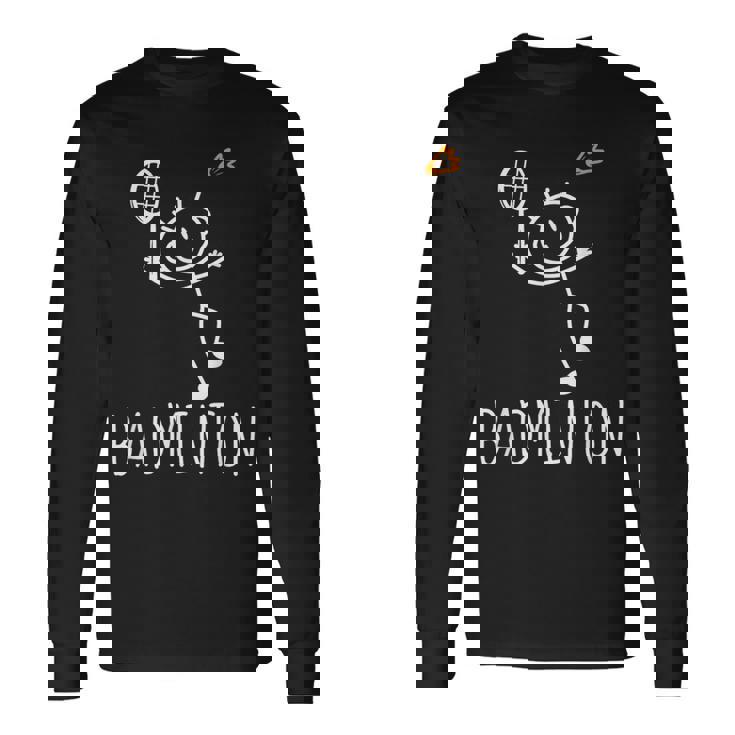 バドミントンプレーヤー バドミントンラケット シャトルコック バーディースポーツ 長袖Tシャツ