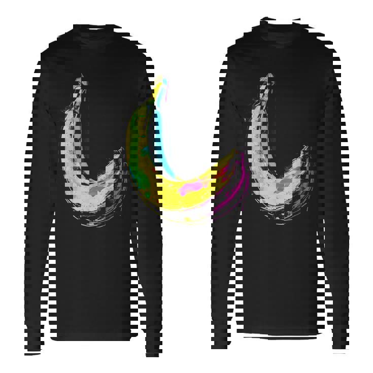 バナナ フルーツ モチーフ イラスト アート バナナ 長袖Tシャツ