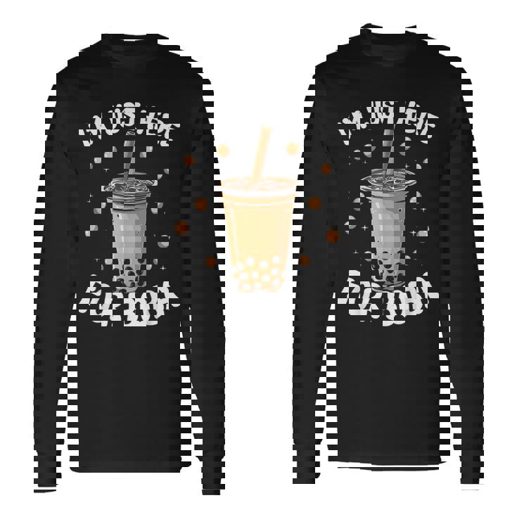 バブルティー かわいい カワイイ グラフィック 面白デザイン ボバティー 長袖Tシャツ