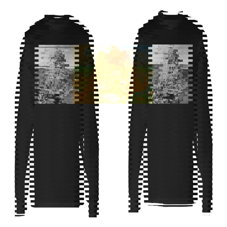 バベルの塔／ピーテル・ブリューゲル【世界の名画】（高精細画質） 美術館アート 長袖Tシャツ