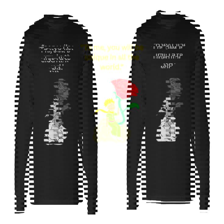 バラの言葉が入った星の王子様 長袖Tシャツ