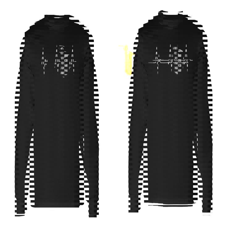 バリトンサックスハートビートekgパルスサックスサックス奏者 長袖Tシャツ