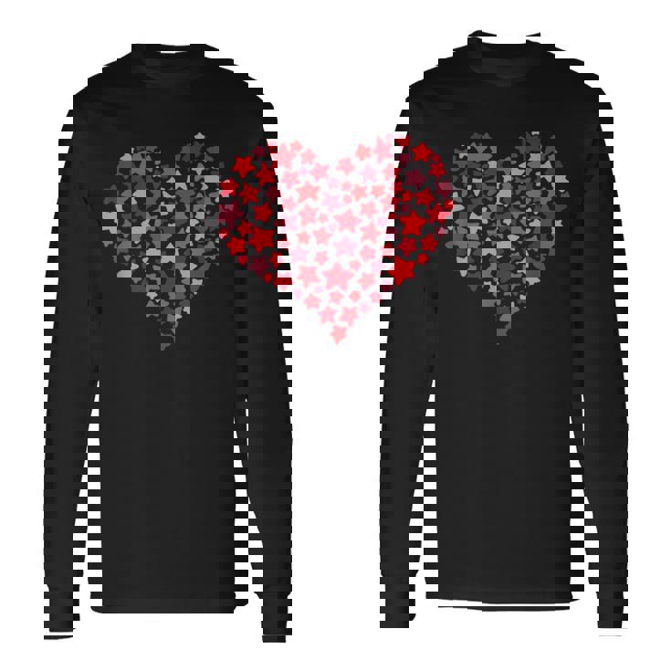 バレンタインデーのプレゼント かわいいラブハート スター カップルalentine's Day Cute Love 長袖Tシャツ